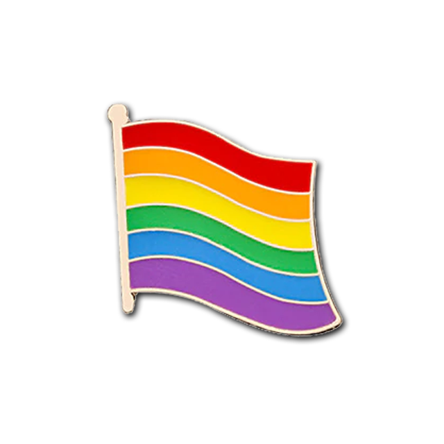 Gay Pride Flying Rainbow Flag Pin