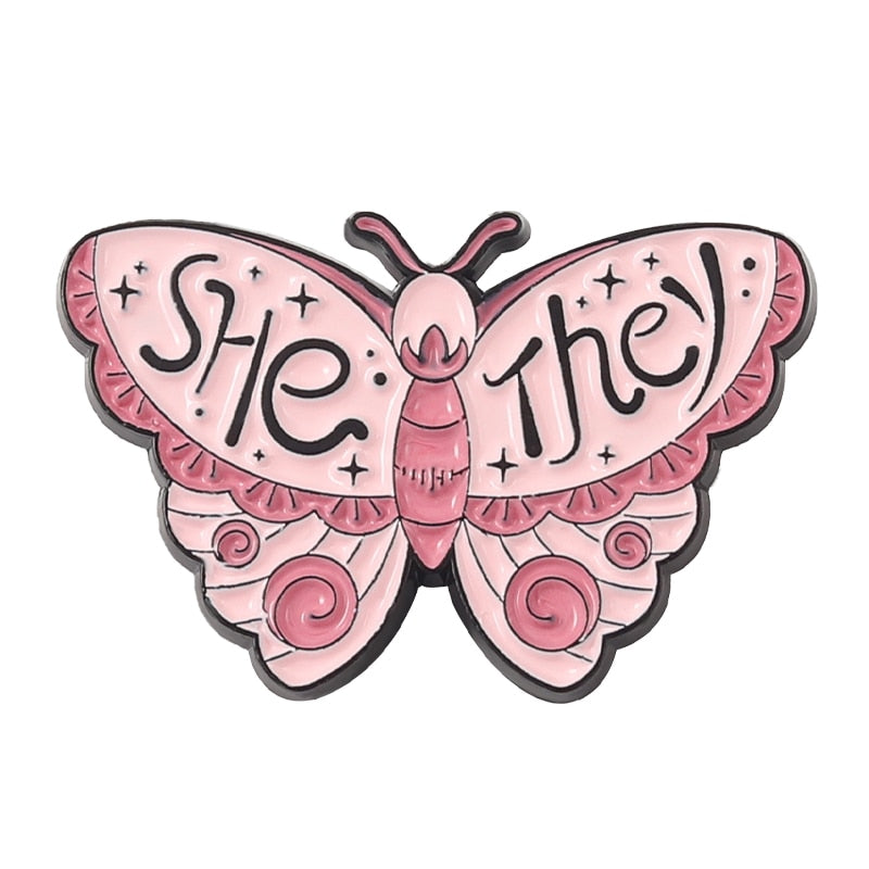 Butterfly Pronoun Pins