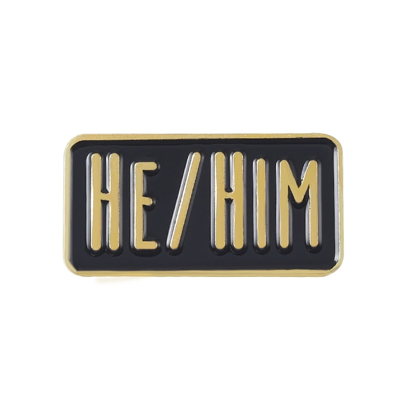 Black & White Pronoun Bar Pins