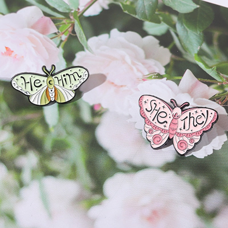 Butterfly Pronoun Pins