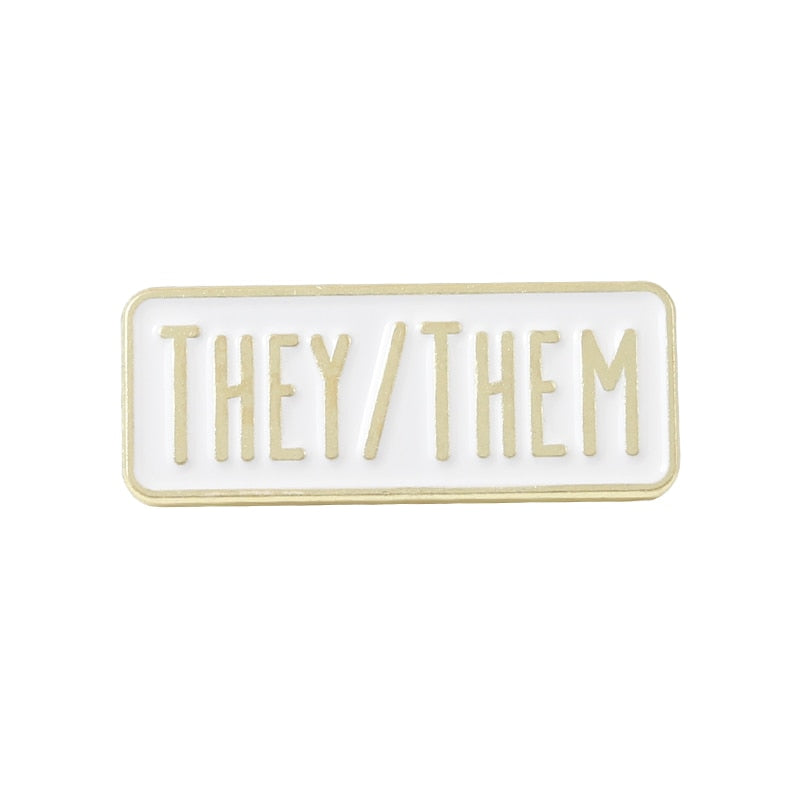 Black & White Pronoun Bar Pins