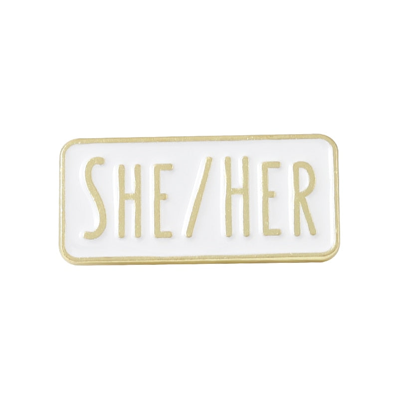 Black & White Pronoun Bar Pins