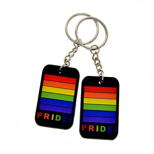 Rainbow Stripe Silicone Keychain