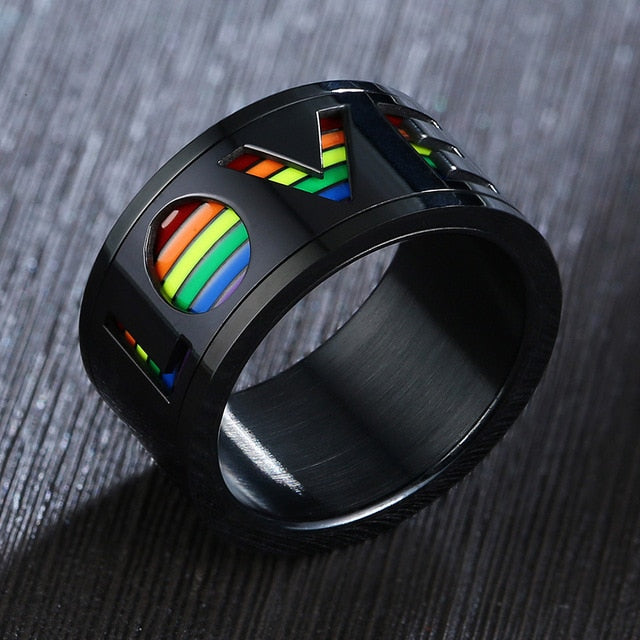 Rainbow Pride "LOVE" Ring