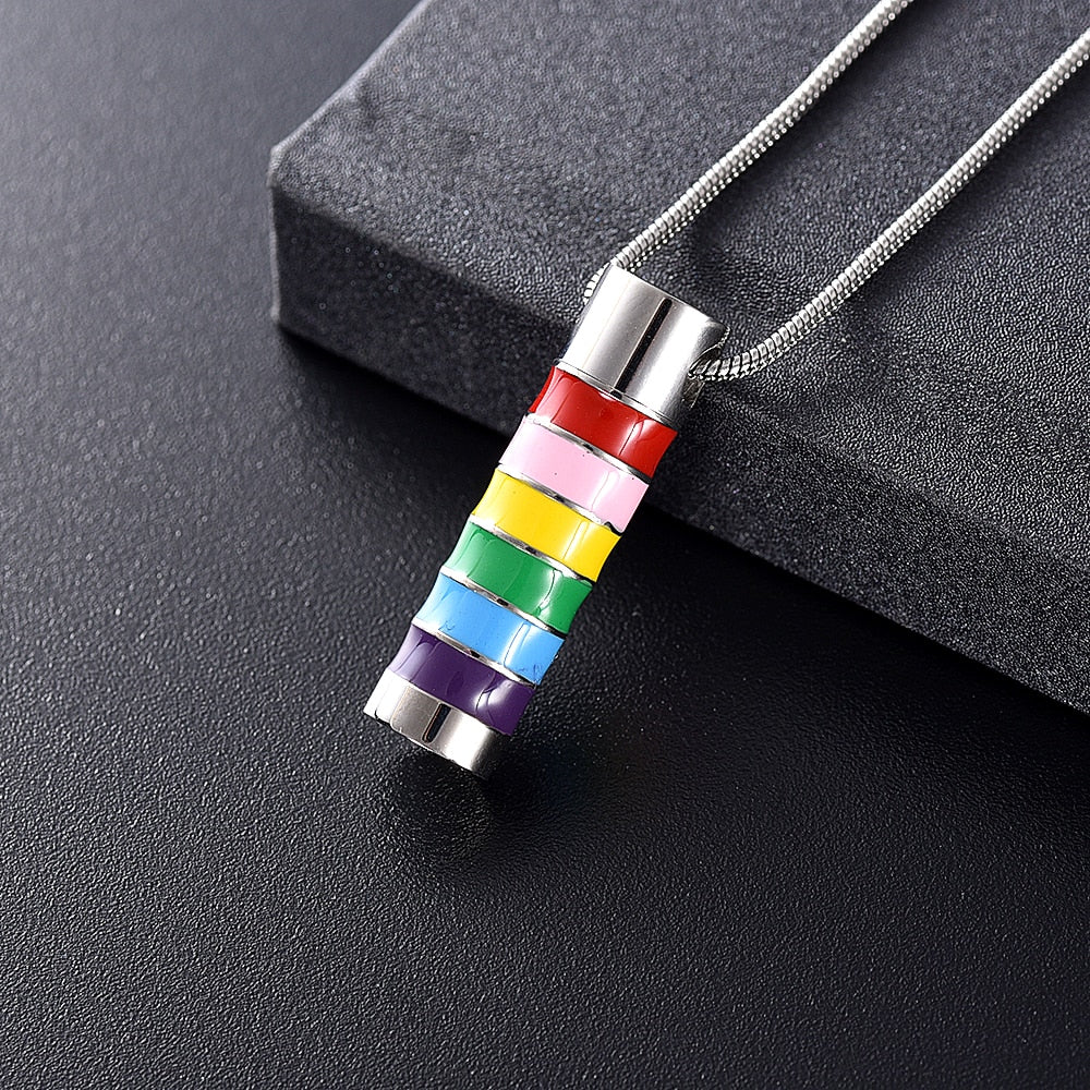 Rainbow Cylinder Locket