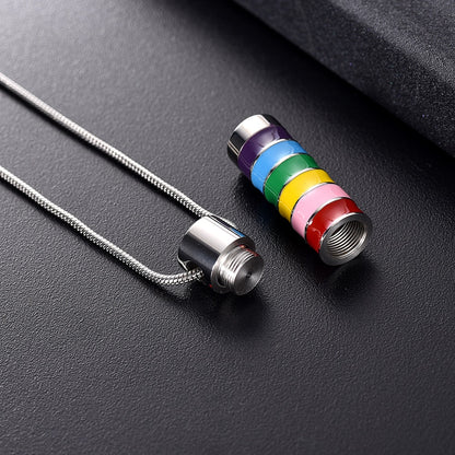 Rainbow Cylinder Locket