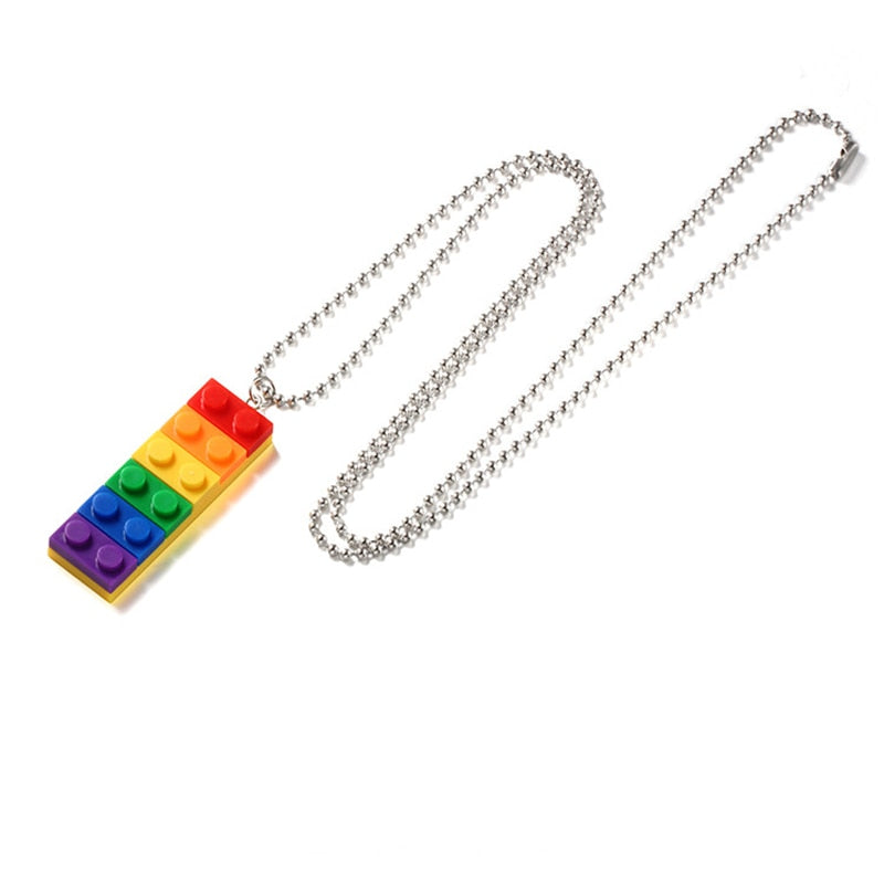 Rainbow Pride Block Necklace