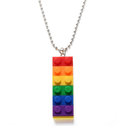 Rainbow Pride Block Necklace