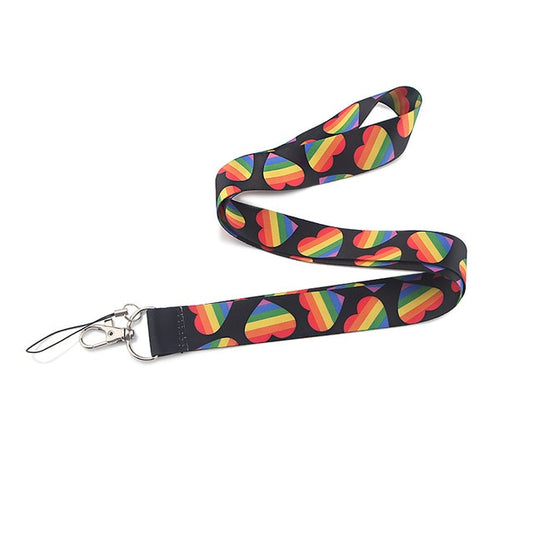 Rainbow Heart Lanyard