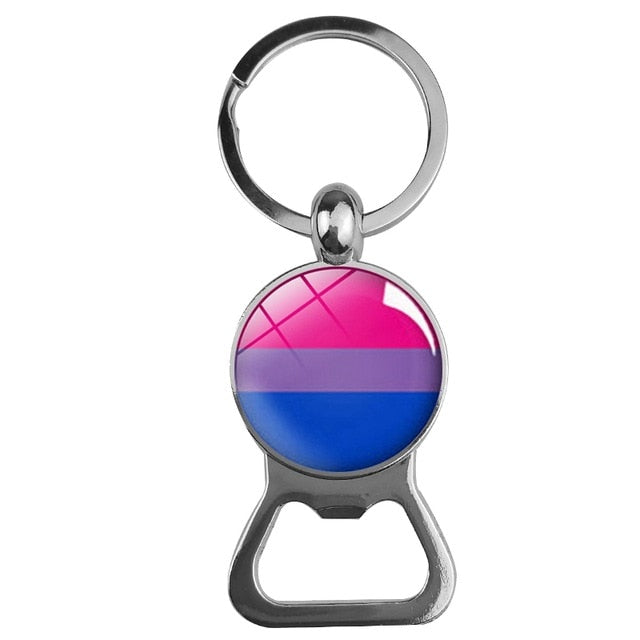 Bisexual Pride Bottle Opener Keychain