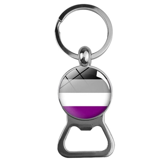 Asexual Pride Bottle Opener Keychain