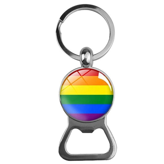 Rainbow Pride Bottle Opener Keychain