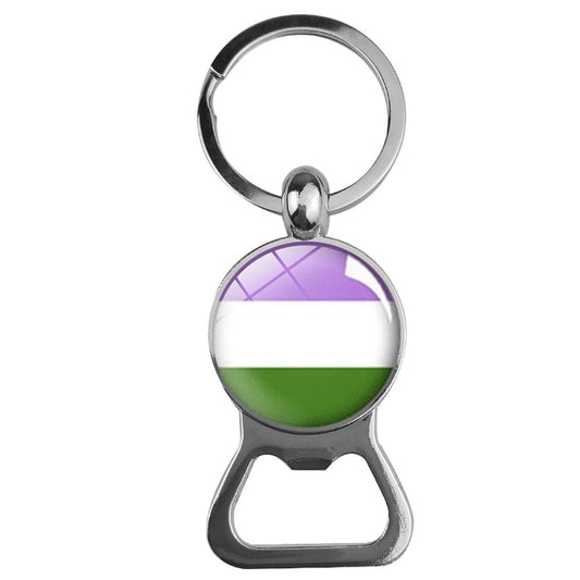 Genderqueer Pride Bottle Opener Keychain