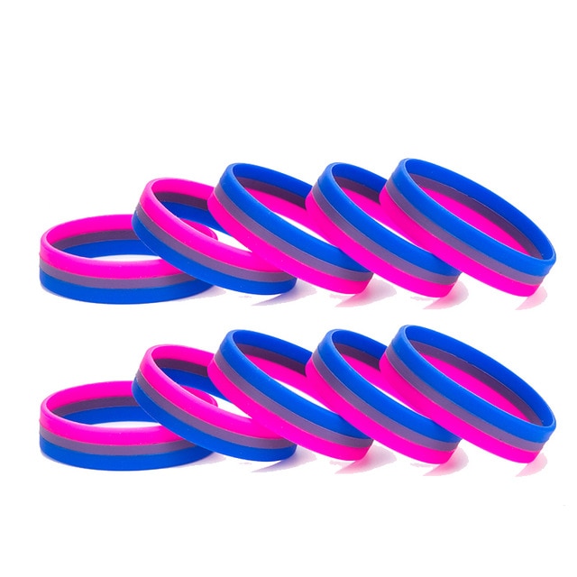 Striped Bi Pride Wristband