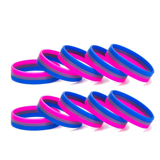 Striped Bi Pride Wristband