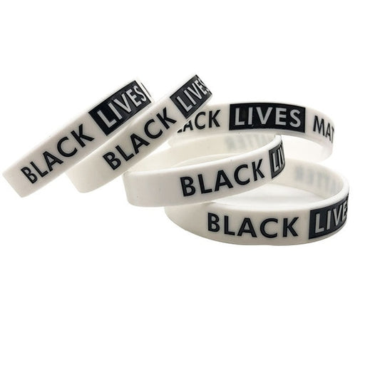 BLM White Silicone Wristband