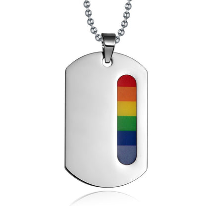 Rainbow Slot Tag Necklace