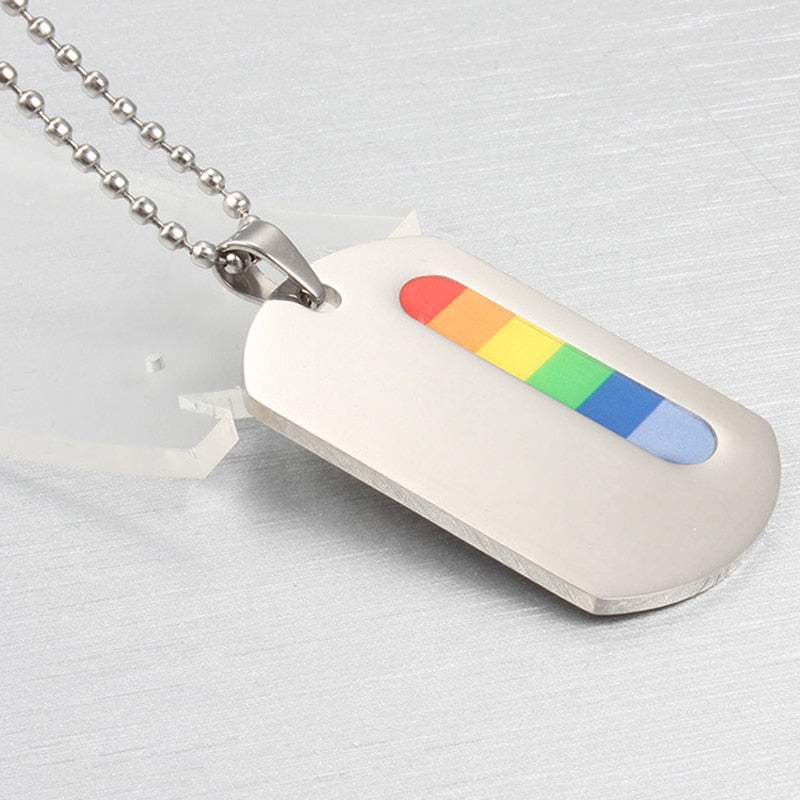 Rainbow Slot Tag Necklace