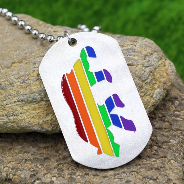 Rainbow Bear Dog Tags