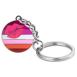 Lipstick Lesbian Pride Key Chain