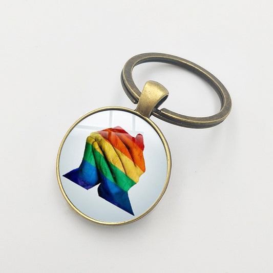 Rainbow Hands Key Fob