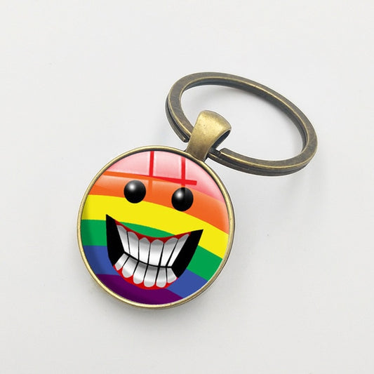 Rainbow Grin Key Fob