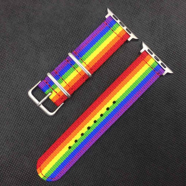 Rainbow Nylon Apple Watch Band